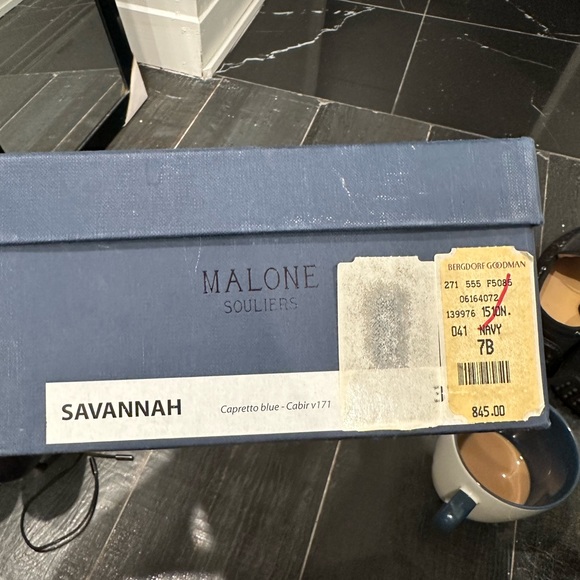 Malone souliers savannah capretto blue lace up heel size 37 - Picture 6 of 7